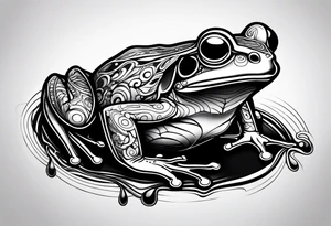 a psychedelic frog tattoo idea
