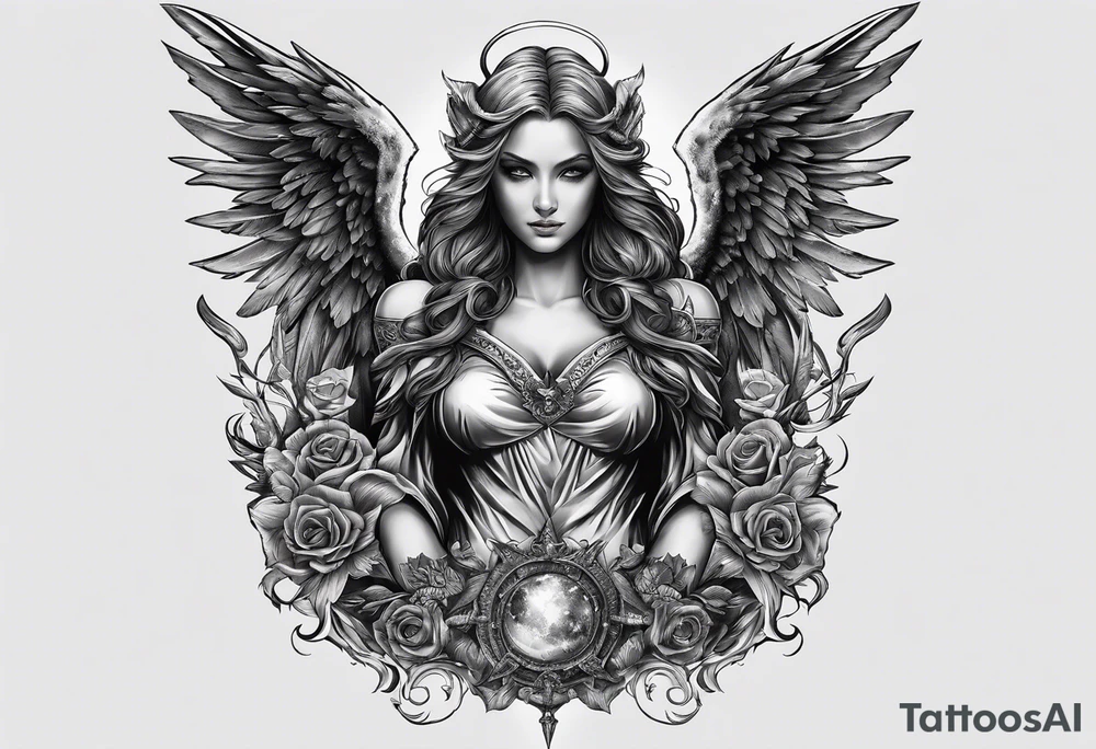 Angel vs Demon for all mankind tattoo idea