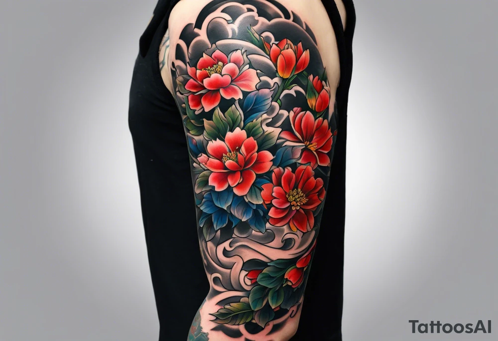 Korean arm sleeve tattoo tattoo idea