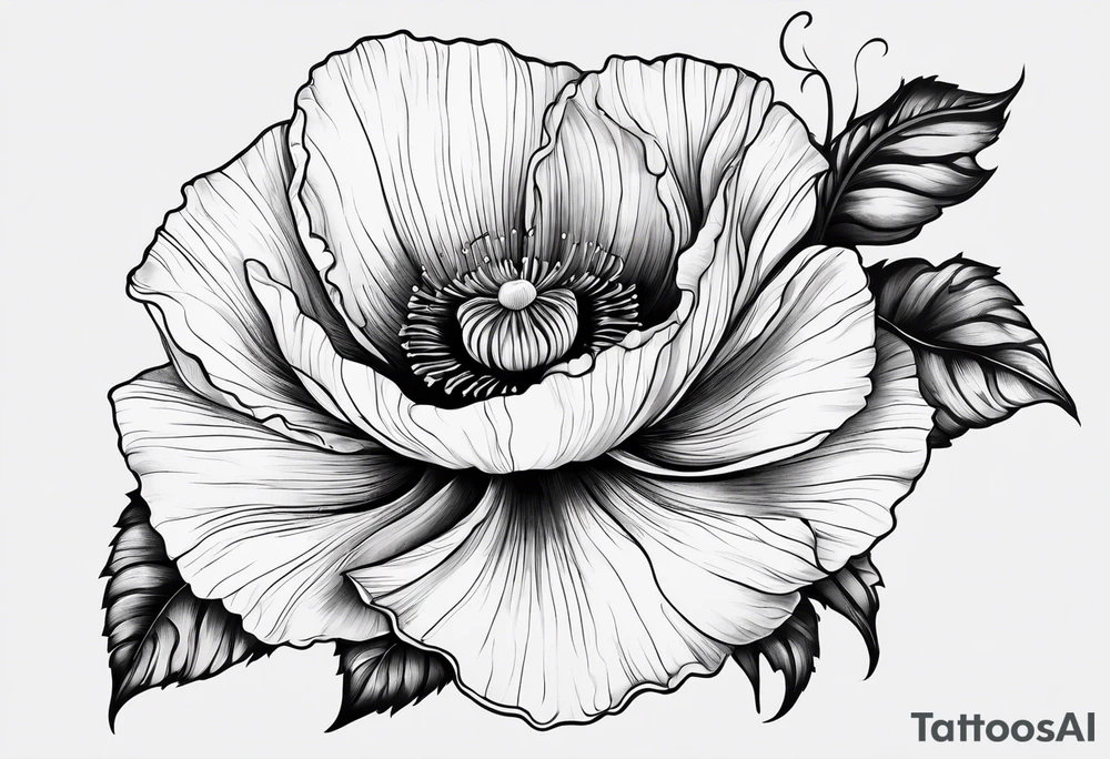 Poppy flowers sleeve tattoo idea