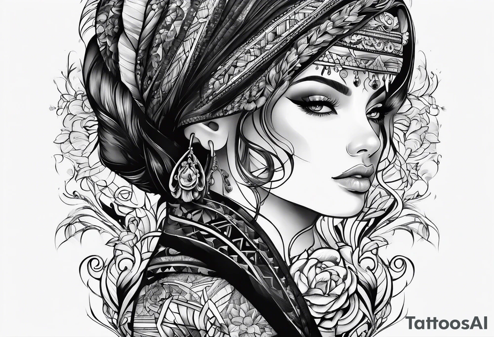 lobe black tattoo idea