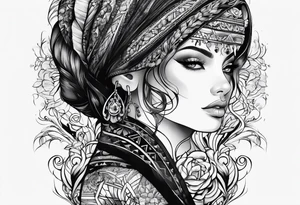 lobe black tattoo idea