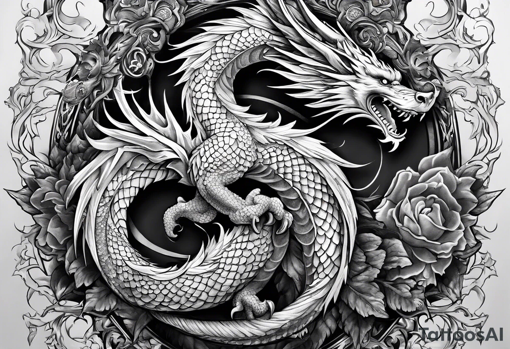 Drache mit geschlossener Schnauze tattoo idea
