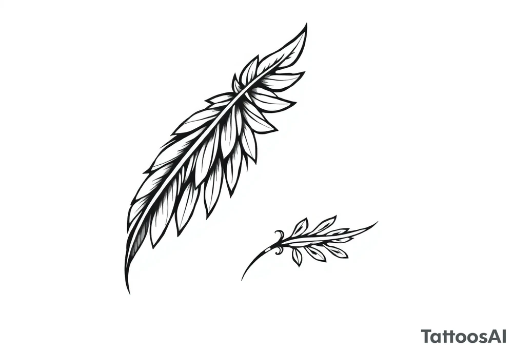 spiritual feathers ornamental indian shaman rune tattoo idea