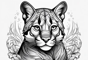 super cute cartoon cougar
cub blank background tattoo idea