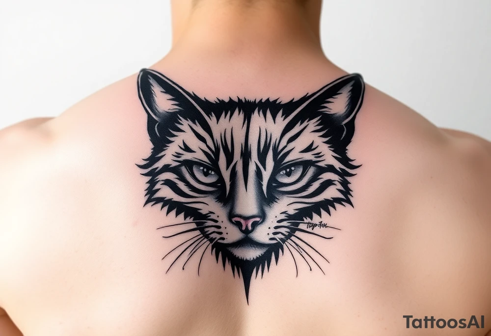 black cat tattoo idea