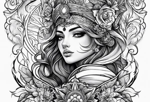 spiritual arm sleeve tattoo idea