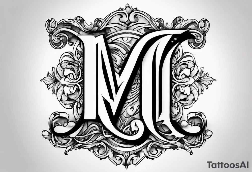 Letters M and S with infinity symbol tattoo idea