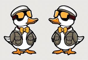 A silly goose dressed as an aviator tattoo idea