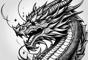 Dragon on forearm. Add Ying and Yang, Lotus flower, Moon and Chopsticks. tattoo idea