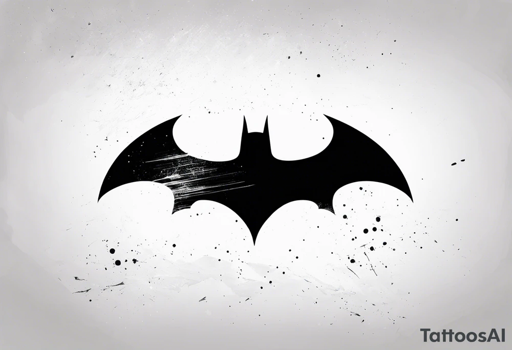 batman symbol, grunge, sketchy tattoo idea