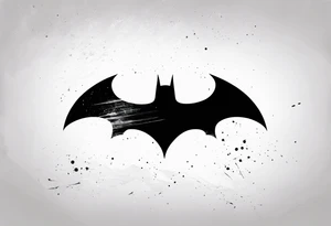 batman symbol, grunge, sketchy tattoo idea