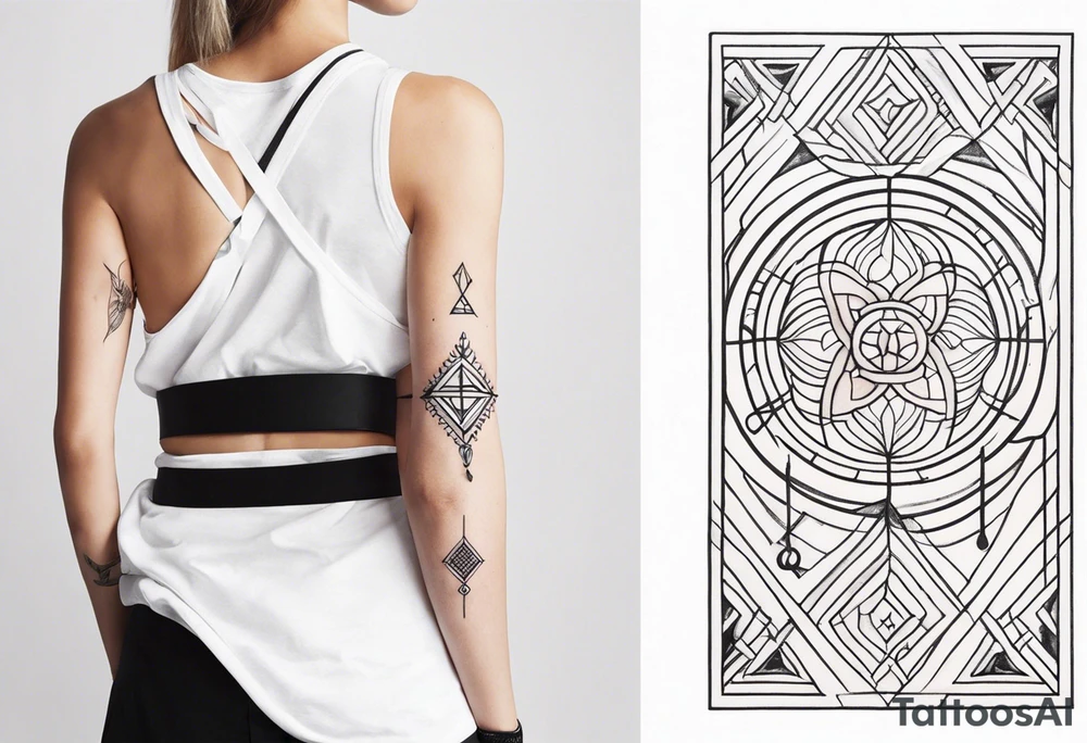 forearm band tattoo with spiritual elements tattoo idea forearm band tattoo with spiritual elements tattoo idea