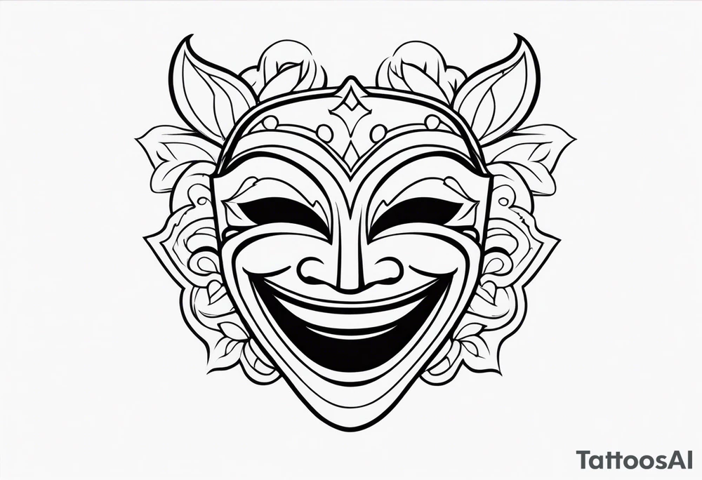 Cool looking Laughing mask tattoo idea