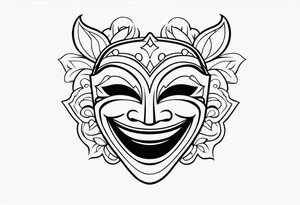 Cool looking Laughing mask tattoo idea