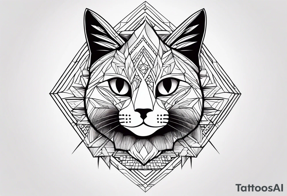 simple cat design tattoo idea
