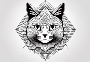simple cat design tattoo idea