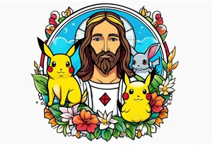Jesus as a pokemon tattoo idea