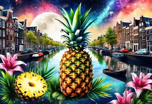 Animals, amsterdam, pineapples, space, galaxy, canal tattoo idea