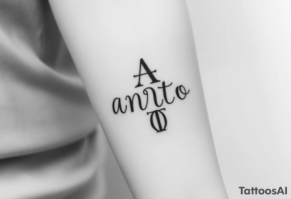 A n t o n i o  stacking the letters up and down on top of eachother tattoo idea