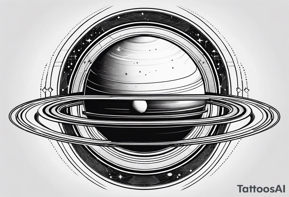 geometric representation of saturn tattoo idea