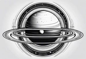 geometric representation of saturn tattoo idea