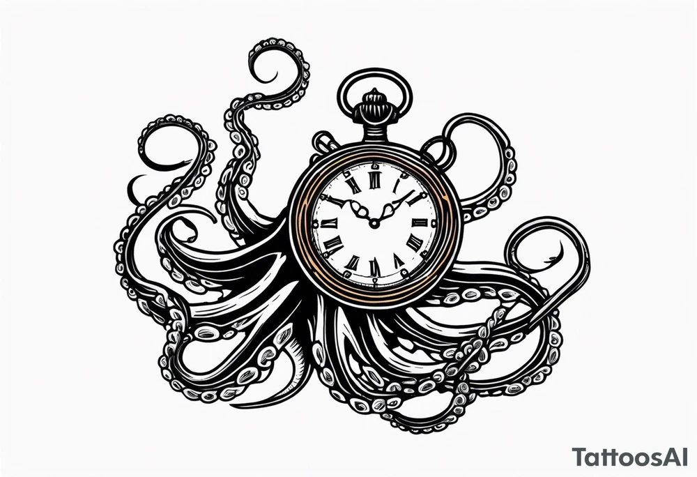 pocket watch attacked by an aggressive octopus tattoo idea pocket watch attacked by an aggressive octopus tattoo idea