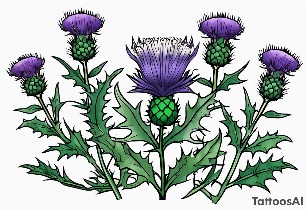 flower of Scotland thistle tattoo idea