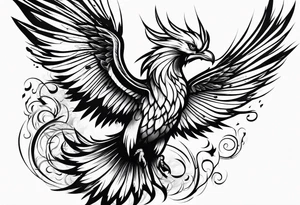 Majestic phoenix flying tattoo idea