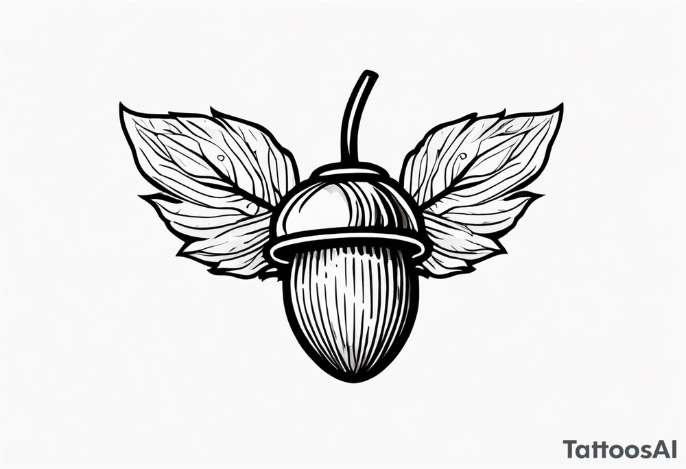 Flying acorn tattoo idea