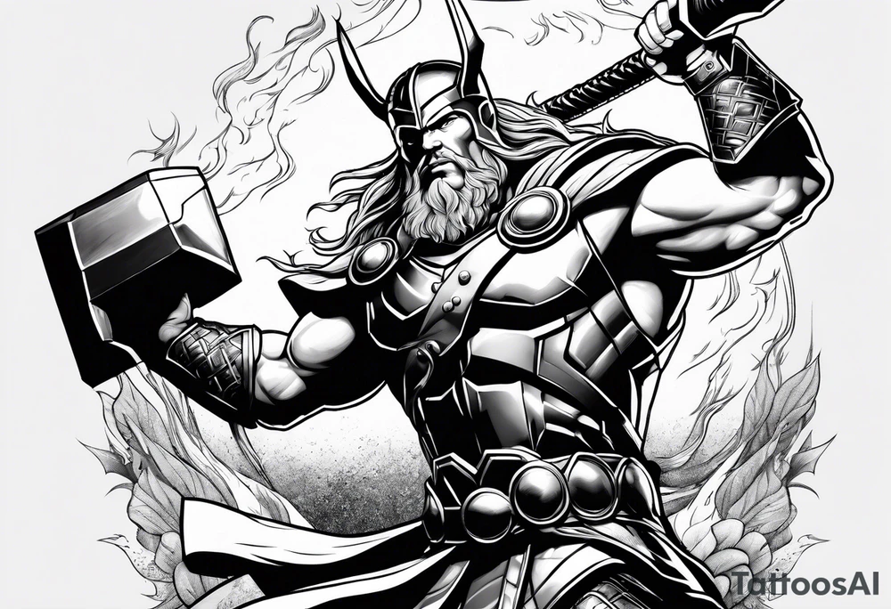 Thor im Kampf tattoo idea