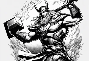 Thor im Kampf tattoo idea