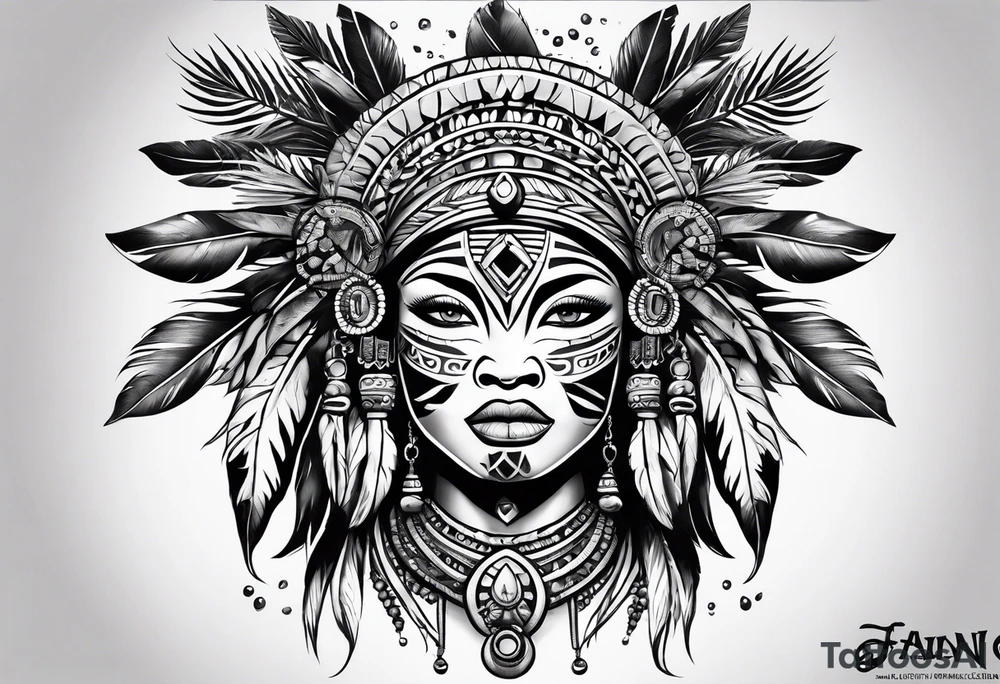 Taino native sleeve tattoo idea