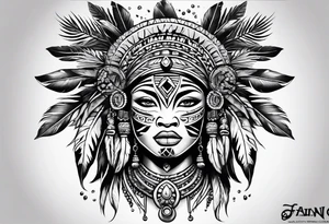 Taino native sleeve tattoo idea