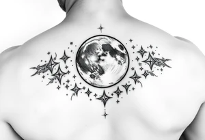 The moon and the stars tattoo idea