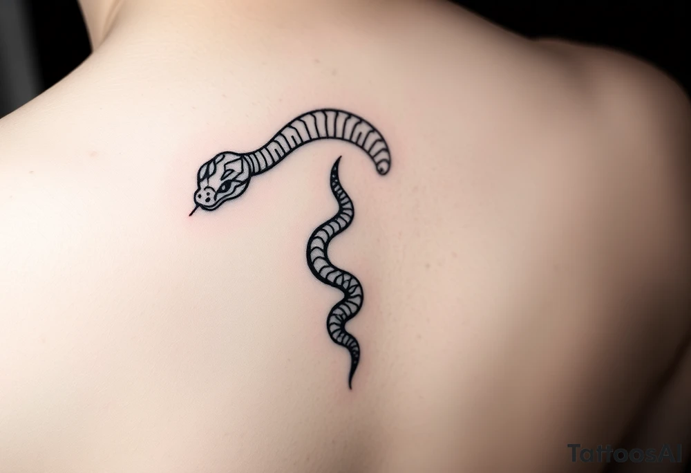 snake for a lower leg thats feminine simple but still distinctive tattoo idea