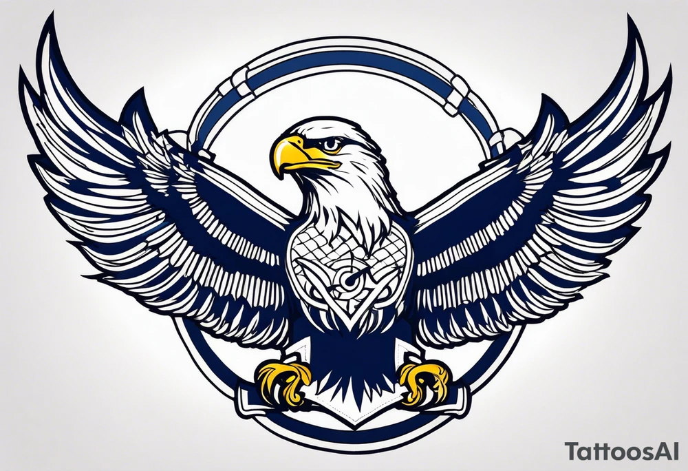 American eagle flying holding navy anchor tattoo idea