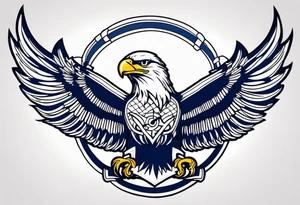American eagle flying holding navy anchor tattoo idea