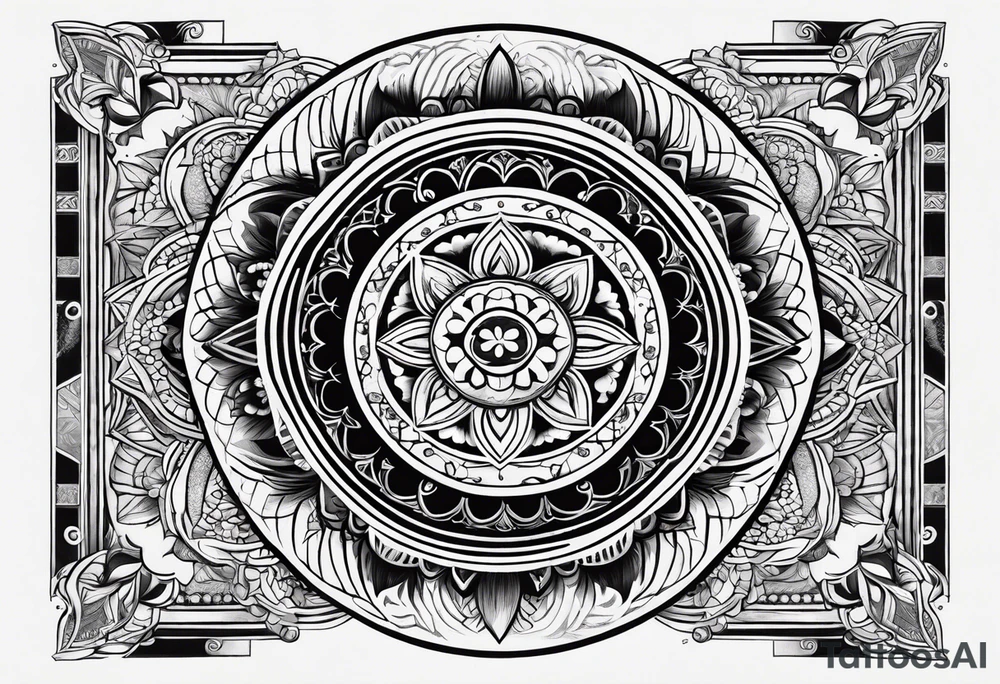 The words pura vida with a mandala tattoo idea
