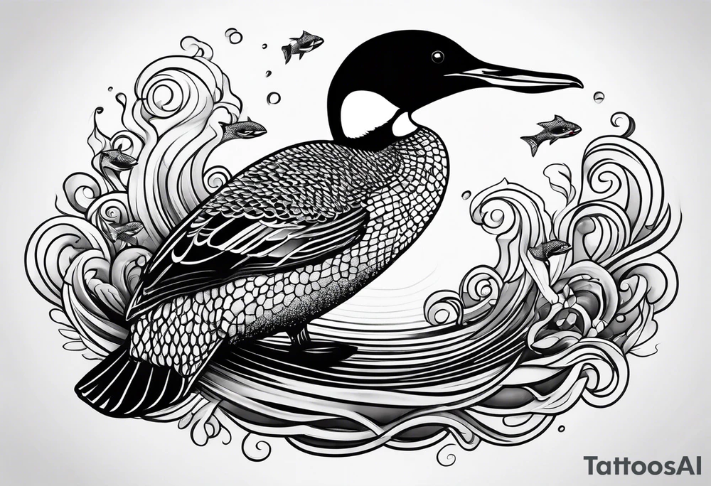 Loon diving tattoo idea
