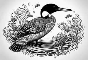 Loon diving tattoo idea
