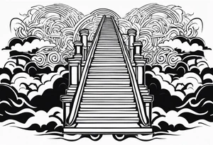 Valhalla stairs  clouds tattoo idea