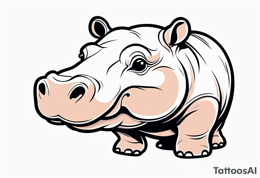 Baby hippo smiling tattoo idea