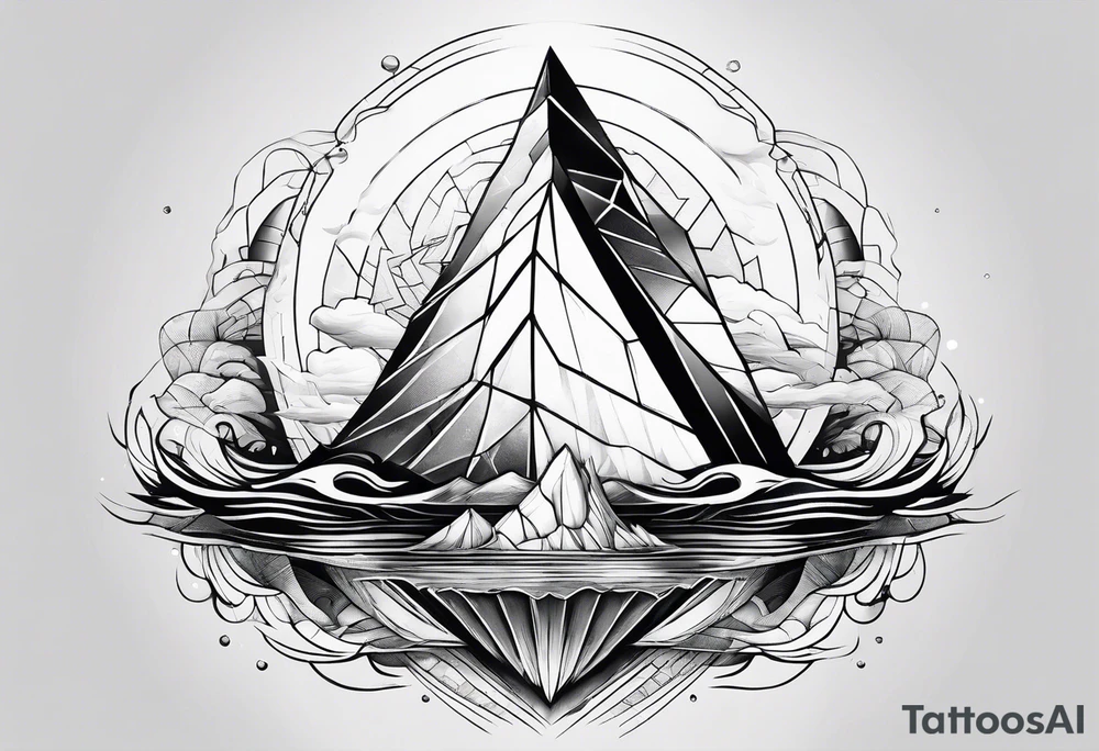 geometric iceberg tattoo idea