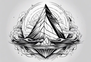 geometric iceberg tattoo idea