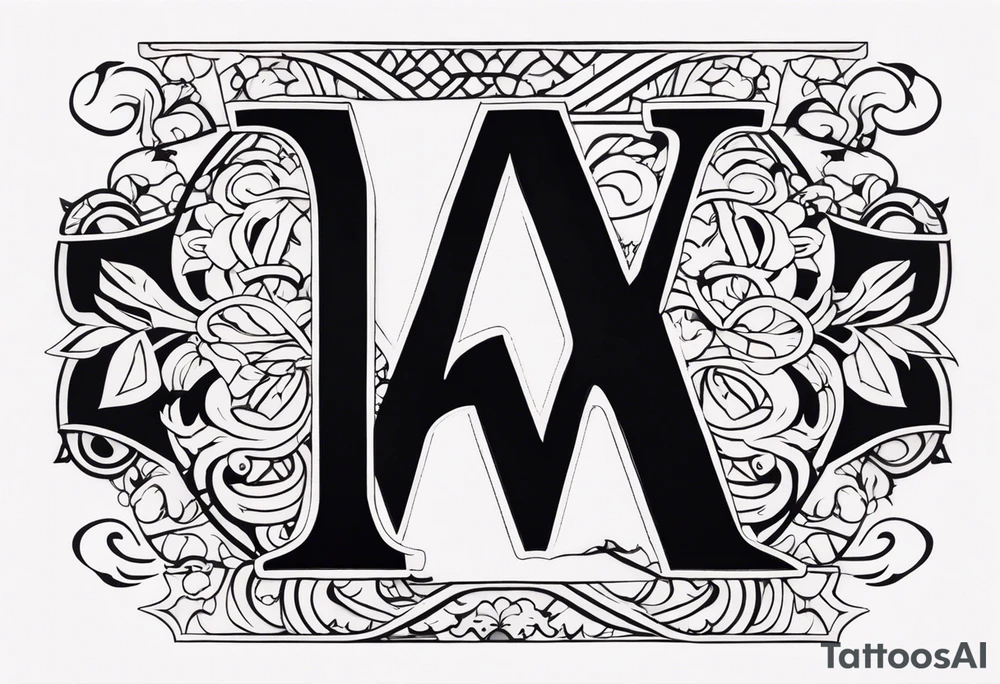 the letters A W R in the middle of a ninja headband tattoo idea