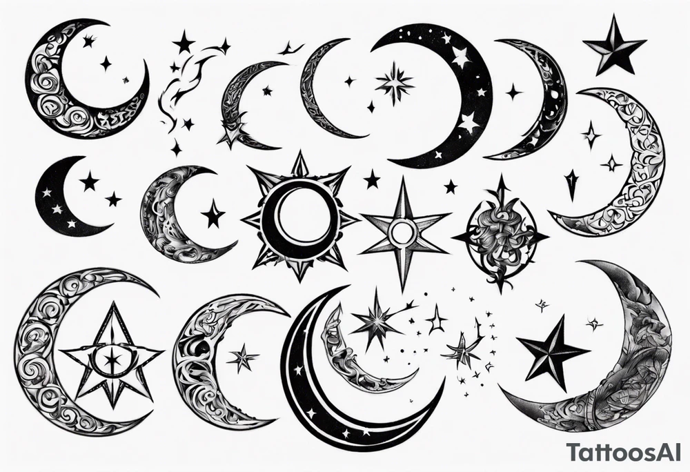 crescent moon masculine tattoo tattoo idea