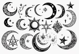 crescent moon masculine tattoo tattoo idea