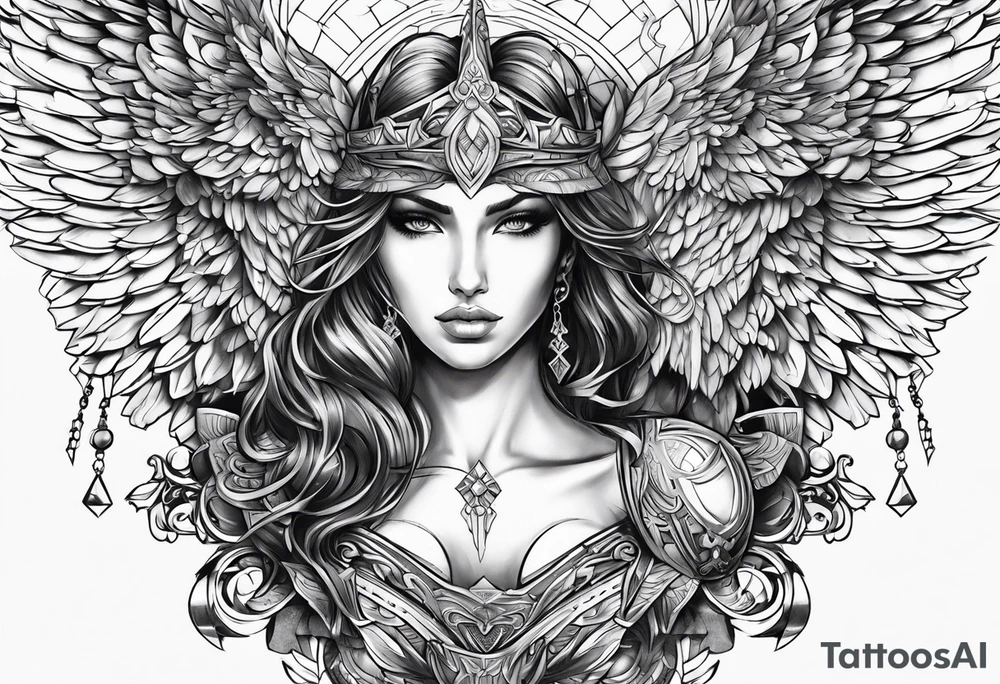 Angel warrior tattoo idea