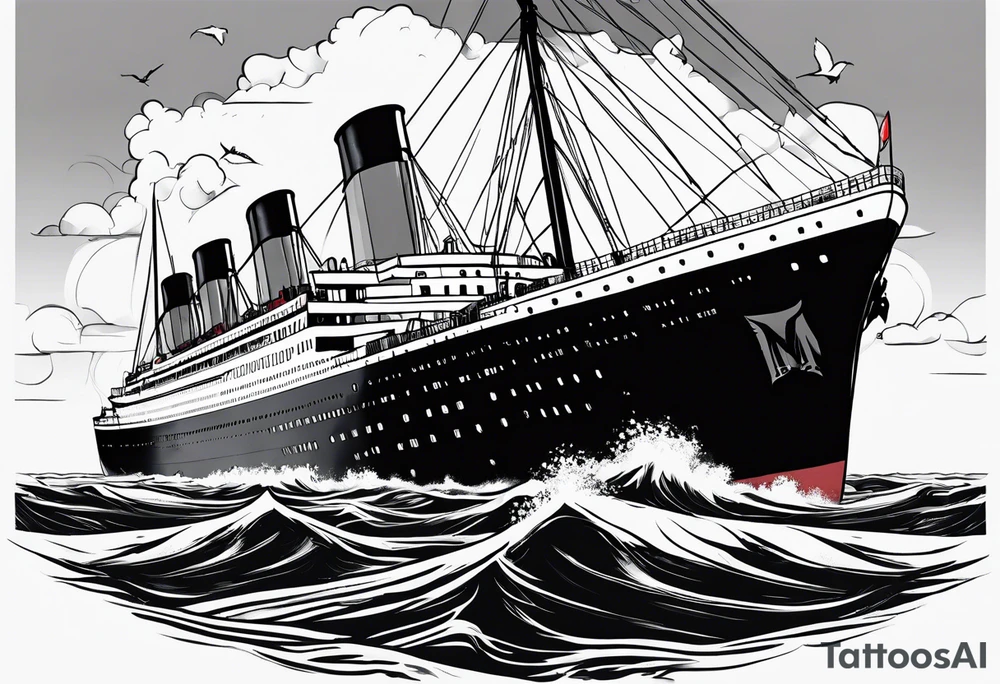 Titanic with people on it tattoo idea